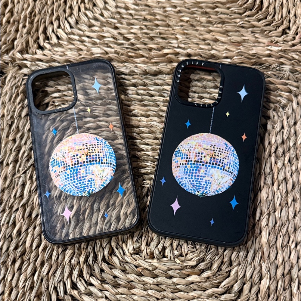 Casetify Black and Multicolor iPhone 13 Pro Max Disco Ball Phone Case (BUNDLE)